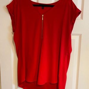 Express red zipper detail blouse